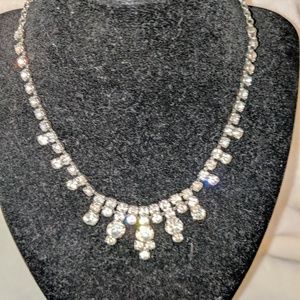 Art Deco Diamond Paste Fringe Necklace